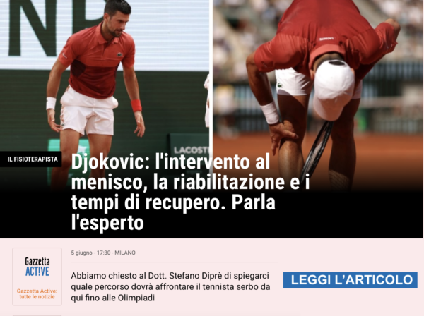 Djokovic infortunio